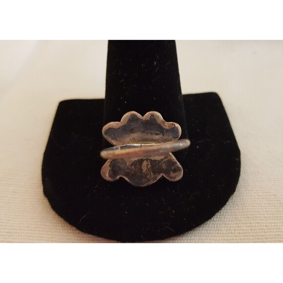 Vintage Estate Southwestern Zuni-like Headdress Ring Turquoise Mother of Pearl - Picture 4 of 5